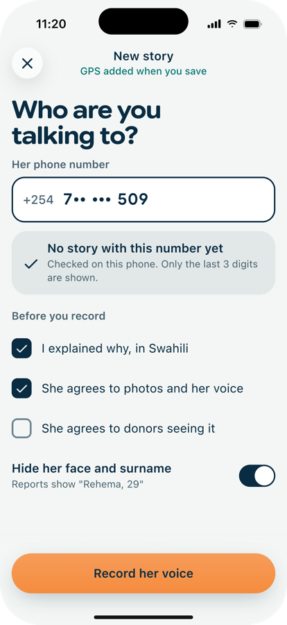 A new story, checking the phone number first